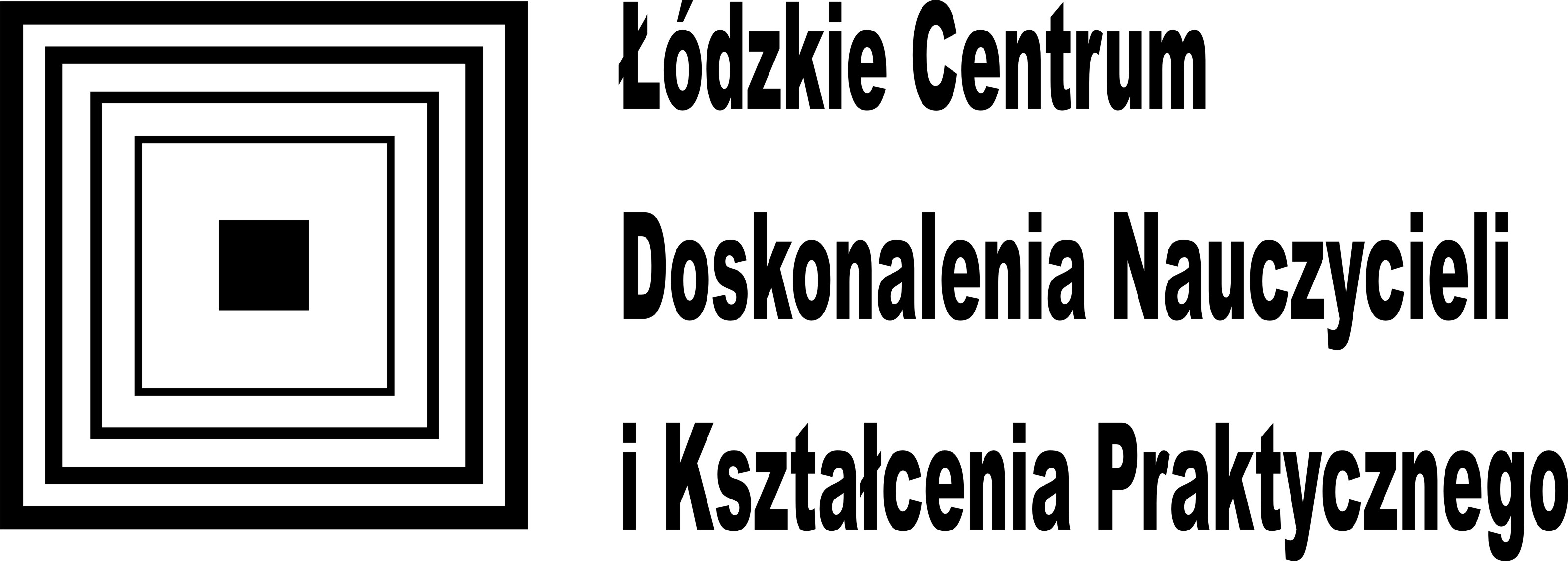 Czarne logo (kwadraty) Łódźkiego Centrum Doskonalenia Nauczycieli i Kształcenia Praktycznego
